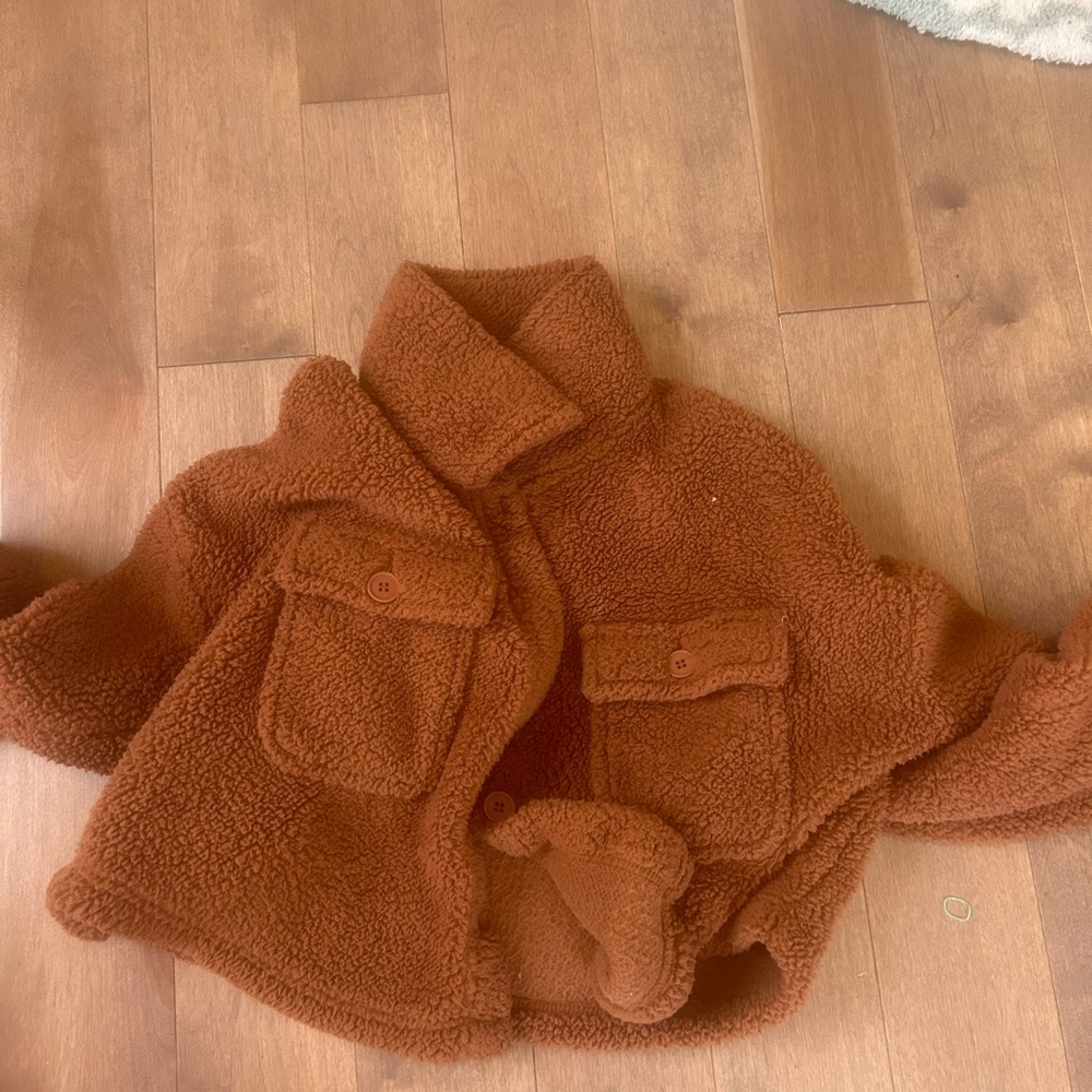 Teddy cropped Sherpa worn 1 taking offers